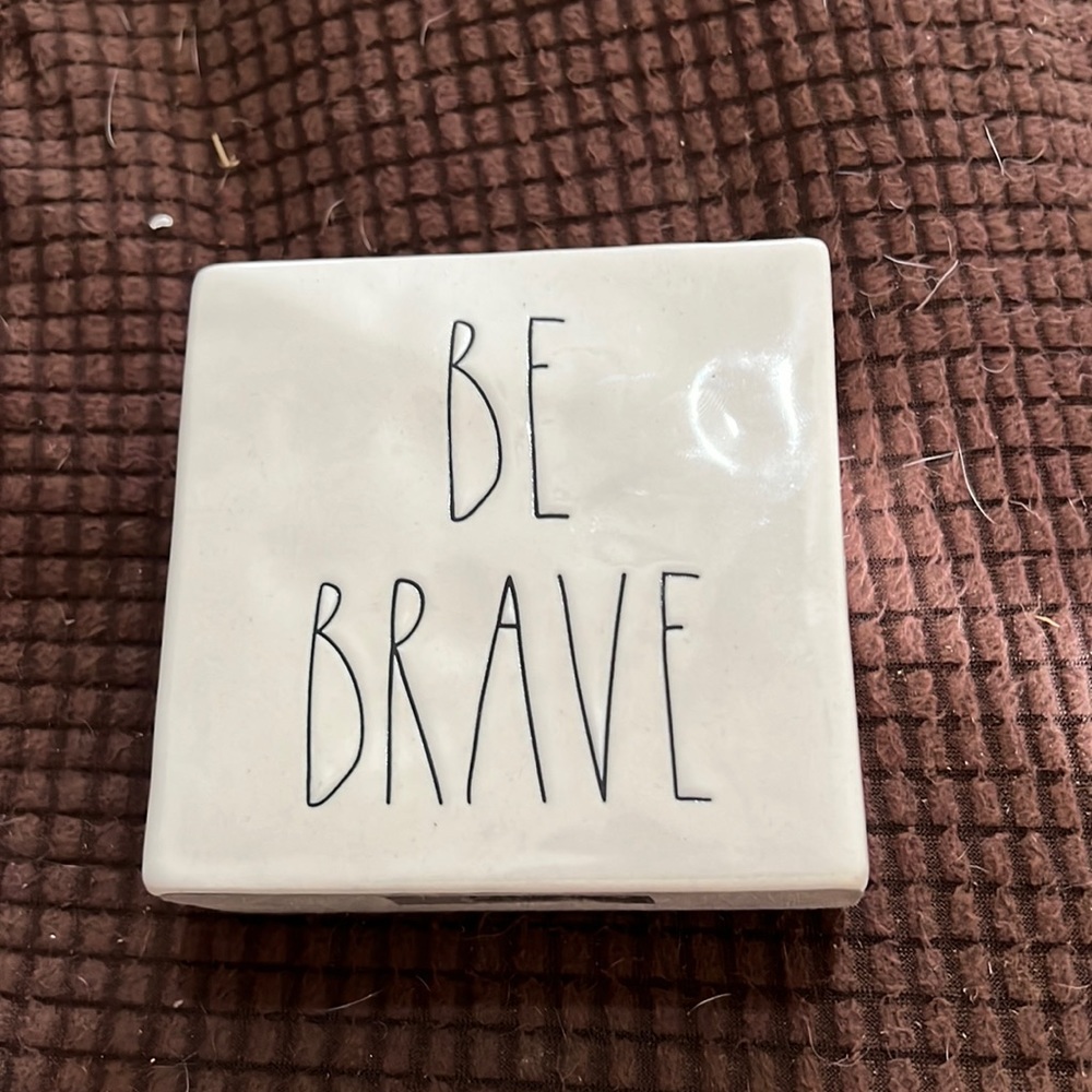 Rae Dunn be brave work hard paperweight